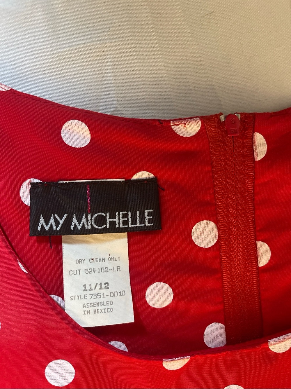 My Michelle Red Polka Dot Dress Size 11/12 A-Line Short Sleeve Retro Fit & Flare - Picture 6 of 8